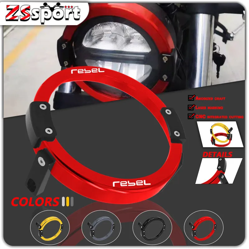

New Motorcycle Head Light Guard Front Lamp Grill Protector Cover For HONDA Rebel300 CMX300 REBEL 500 CMX500 2021-2022