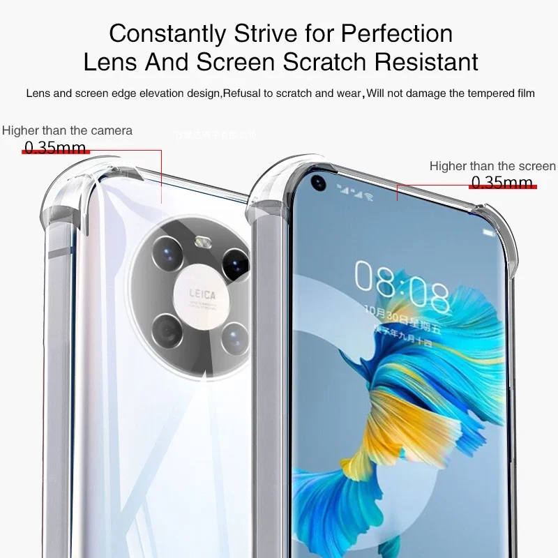 Силиконовый чехол с подушкой безопасности для телефона Huawei Mate40 Mate 40 E RS Pro Plus 40E 40pro