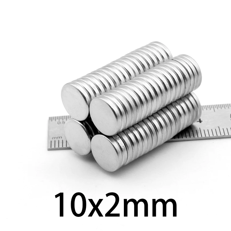 

10-300pcs 10x2mm Round Powerful Magnet Fridge Bulk Sheet Neodymium Disc Magnet 10mmx2mm Permanent NdFeB Strong Magnets 10*2mm