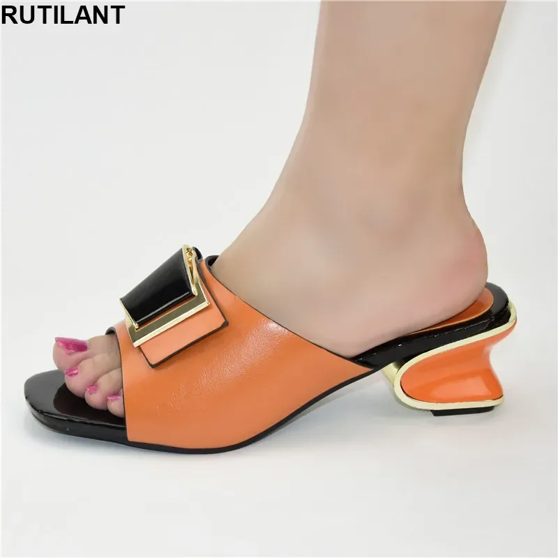 

Hot Selling Italian Style Slingbacks African Woman Slippers Simple Party Prom Summer Sandals Italy High Heels Women Wedding Shoe