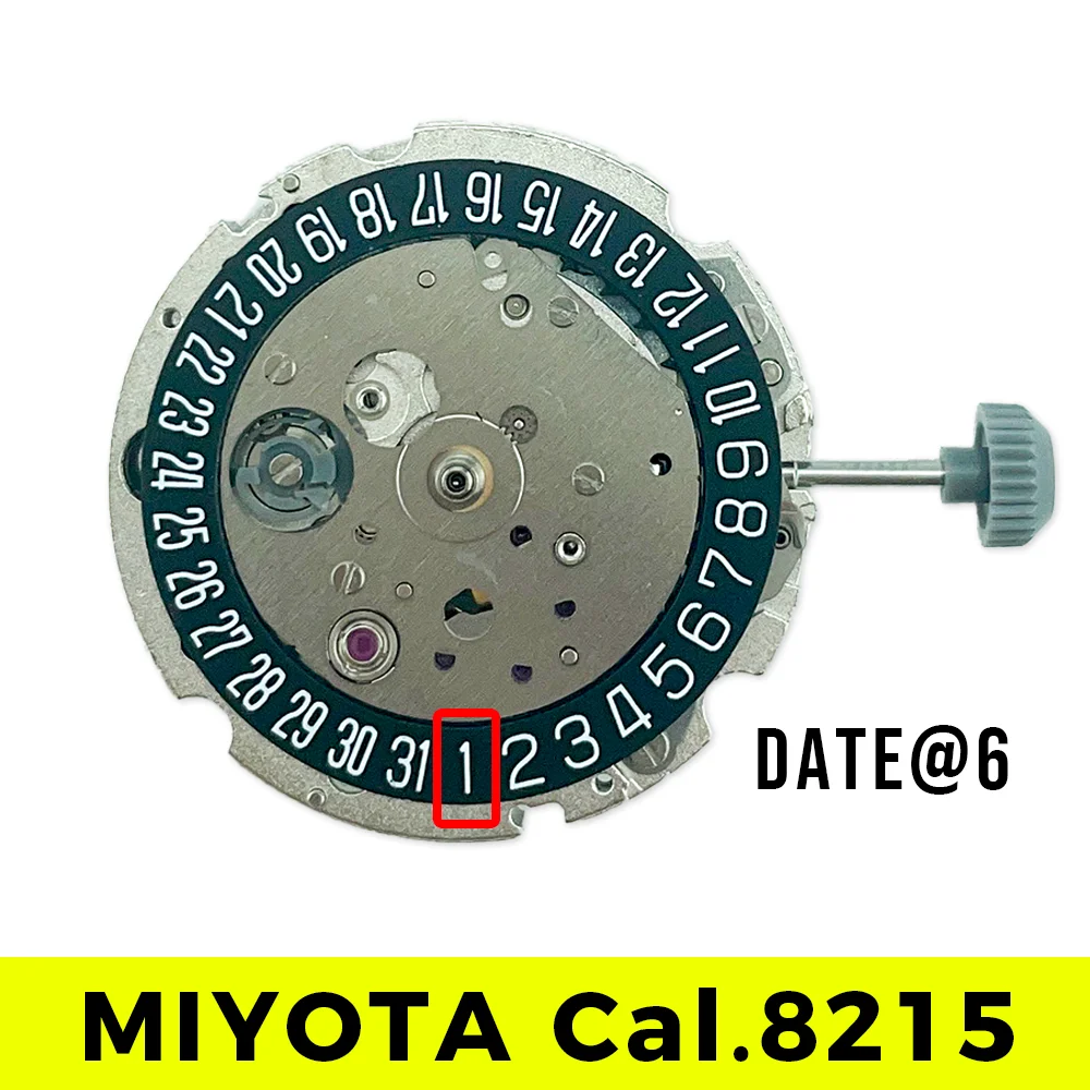 Механизм Miyota 8215 с черным колесом даты (дата на 6 положений) быстрая установка
