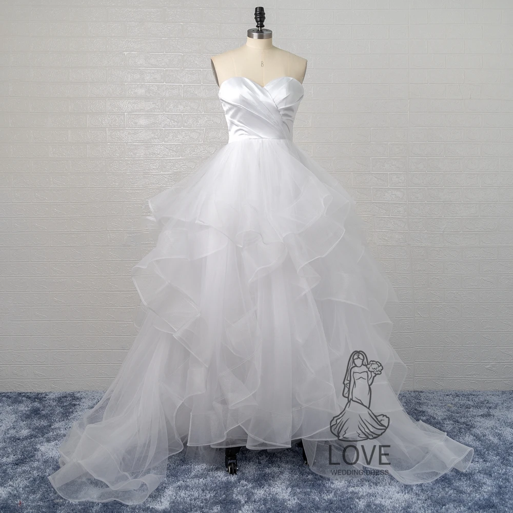

Sweetheart A Line Wedding Dresses Corset Court Train Bridal Gowns Sweetheart 2022 New Arrived Pleat Organza Robe De Mariée