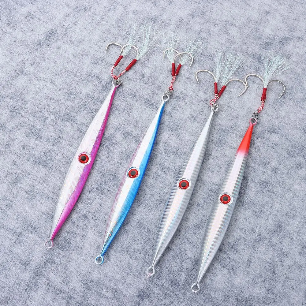 

100g Fast Sinking Glow Double Hooks Sea Trolling Shore Cast Jigs Fishing Lures Metal Lure