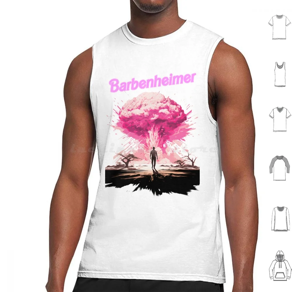 Майки Barbenheimer с принтом хлопковые майки Meme искусство Ai ядерный взрыв история