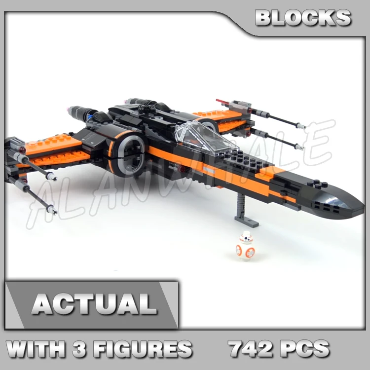 

Конструктор Звездный сопротивление, Звездный истребитель Poe's X-wing Fighter BB-8 Astromech Droid 742, строительные блоки, игрушки, совместимые с моделью, 10466 ...