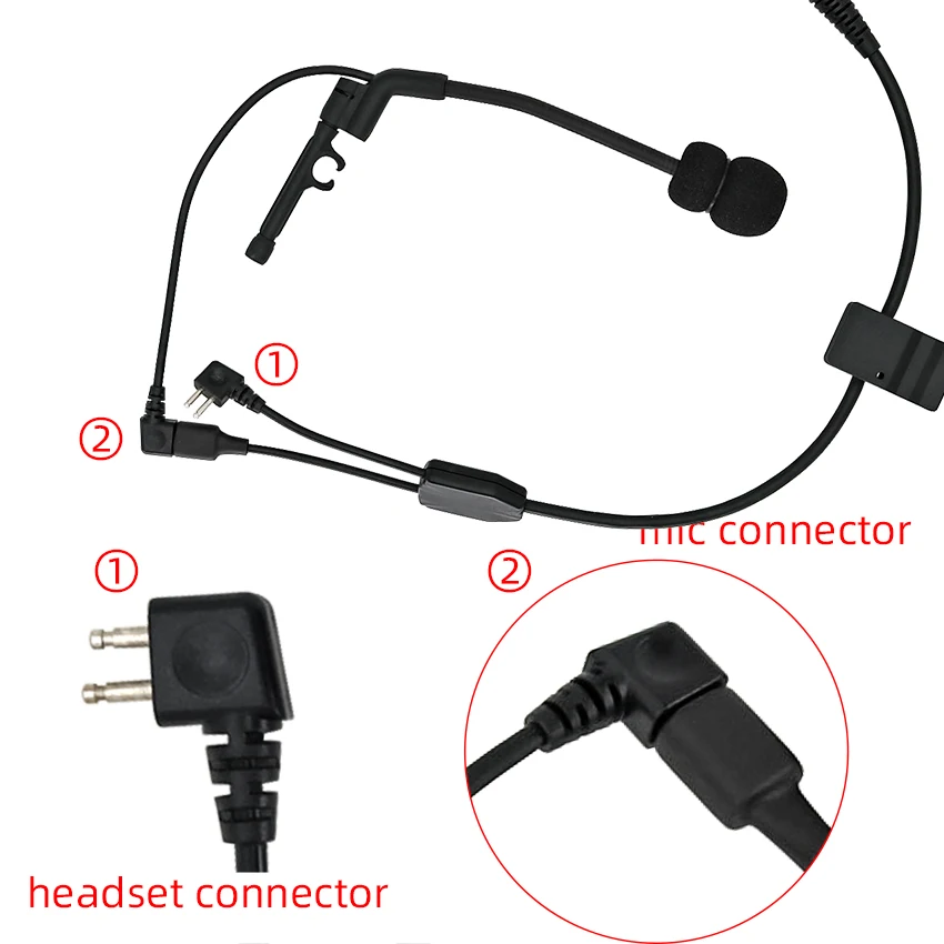 Tactical Headset Y-line Kit Equipped with U94 PTT and Comtac Headset Microphone Suitable for Comtac Shooting Headphone