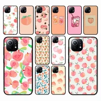 fruit juicy peach pink pattern phone case for xiaomi mi note 10 pro 8 lite 9 se 10t 6x 6 5x 5 f1 mix 2s max 2 3 cover