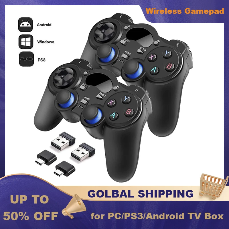 

USB Wireless Gamepad Game Controller for PC Laptop 2.4G Joystick Joypad for PS3 Android TV Box Smartphone Tablet Raspberry Pi