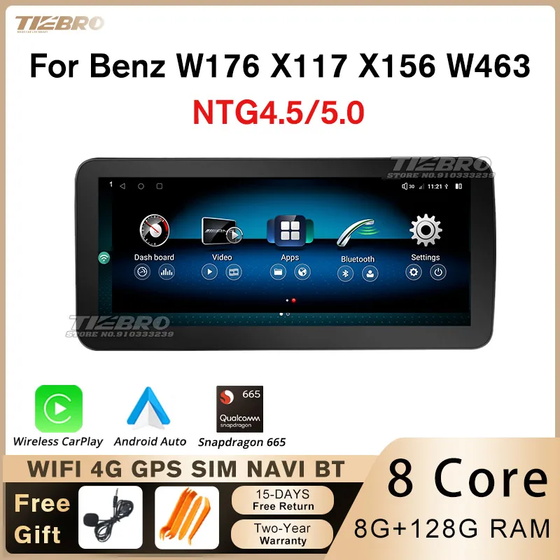 

TIEBRO 10.25'' Android 12 Car Multimedia Player For Mercedes W176 X117 X156 2013-2018 Google WIFI 4G IPS Screen GPS Carplay