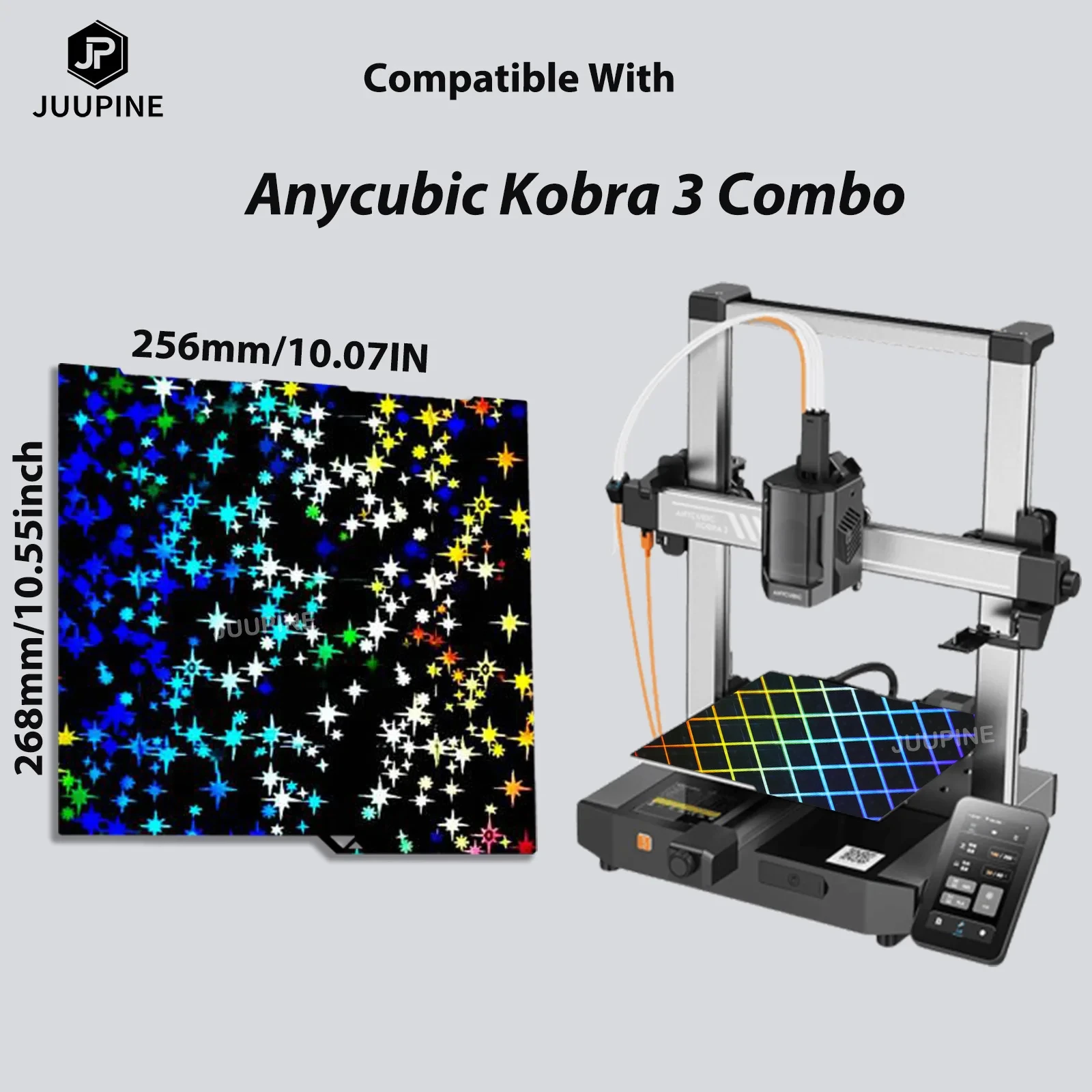 Комбинированная сборная пластина для Anycubic kobra 3 256x26 8 пружинный стальной лист PEO PET