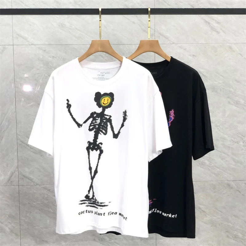 

2023ss CPFM.XYZ Cactus Plant Flea Market Skull Print T Shirt Men Women CPFM XYZ Top Tee T-shirts