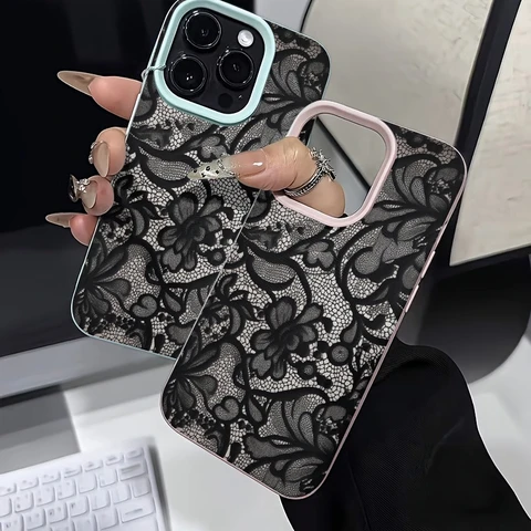 Чехол для телефона с сексуальным кружевным узором для iPhone 17 17Air 16 15 14 Plus 13 12 11 17 Pro Max 16 Plus, силиконовый чехол-бампер Funda