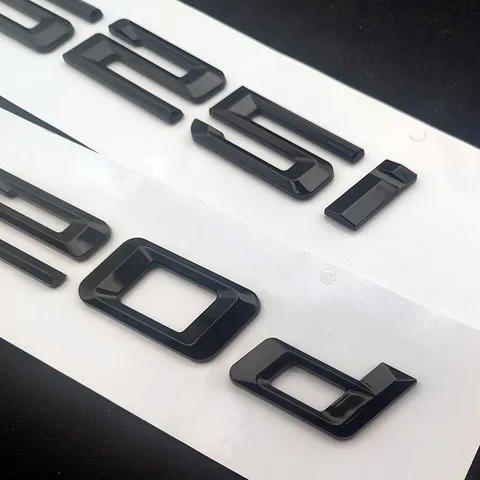 Черные буквы для автомобиля BMW 520i 520d 525i 525d 530i 530d 535i 535d Логотип E60 E39 E34 F10 Xdrive Эмблема багажника Наклейка Аксессуары