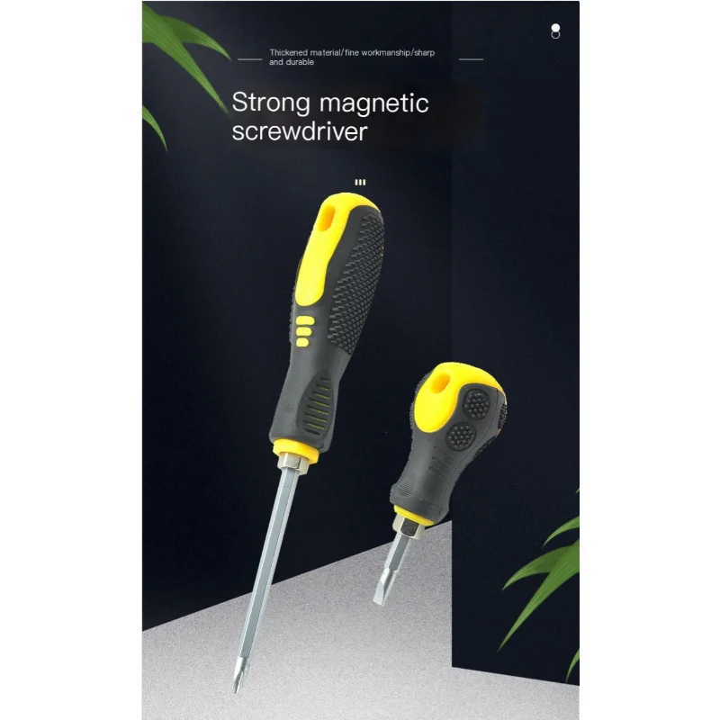 Резиновая ручка 6x38 мм Мини Короткая ручка сильная Магнитная крестовая отвертка двойного назначения