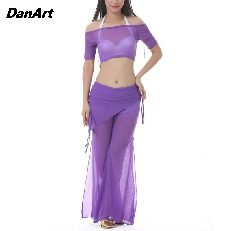 Комплект костюмов для танца живота из 2 предметов женский топ с открытыми плечами