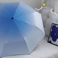 sunshade umbrella latest fashion gradient color three fold uv proof thickened parasol womens rain sunshade umbrella