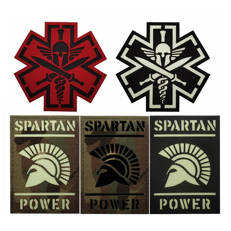 

Новинка 2023, светоотражающая нашивка с крючком и петлей, значок SPARTAN POWER Spartan Power, медицинская светящаяся наклейка