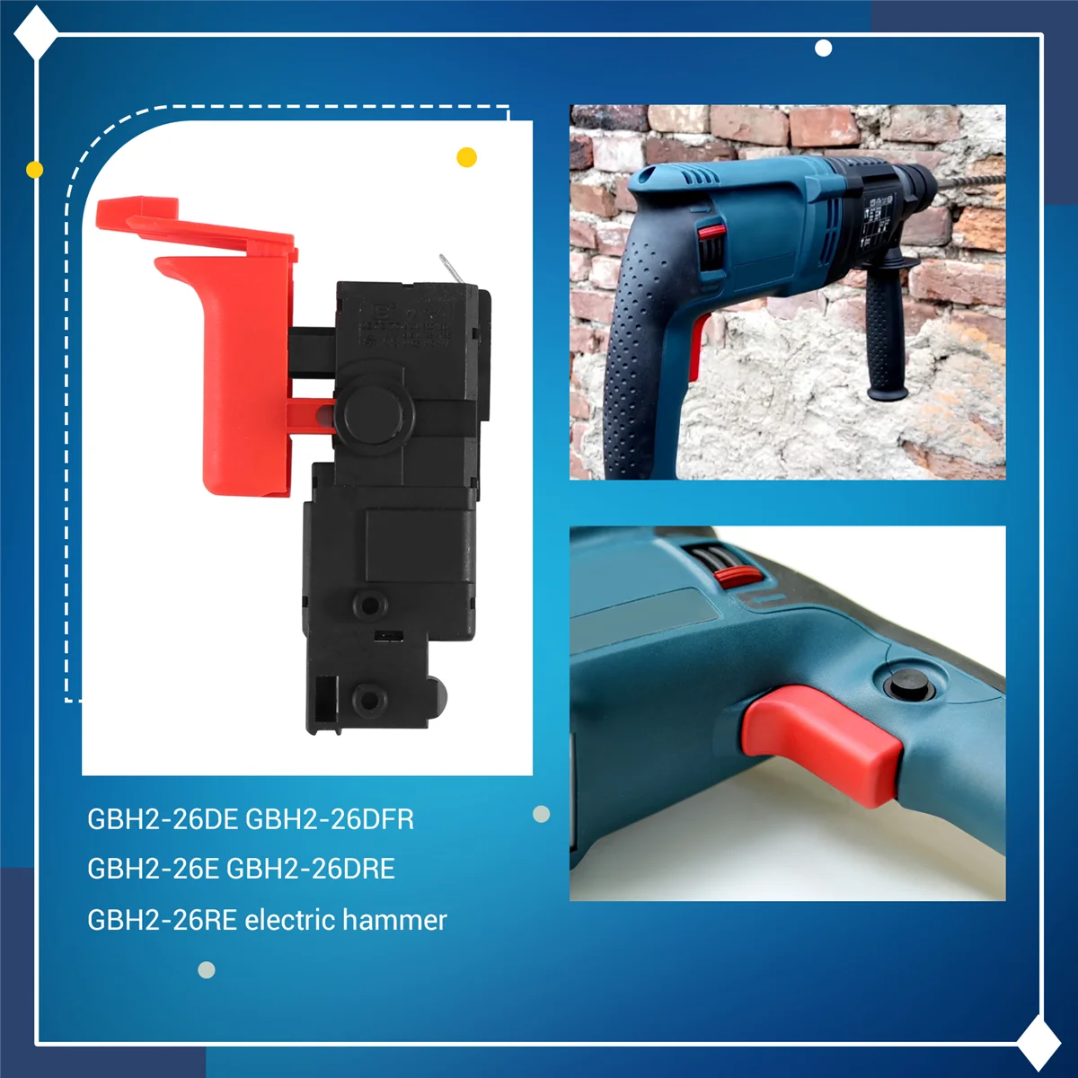 Переключатель электродрели для Bosch Φ GBH 2-26E GBH2-26DE