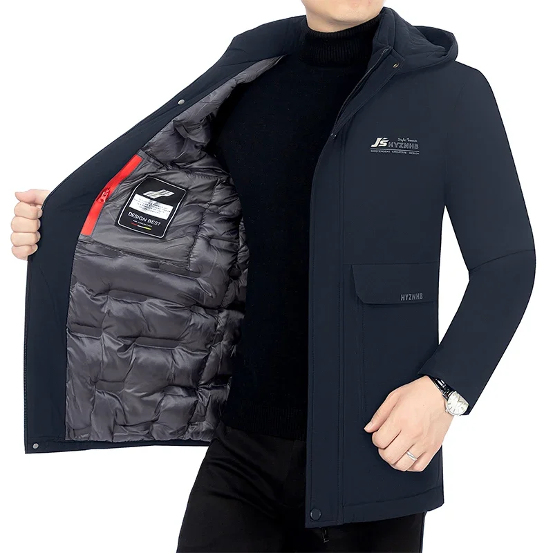 

Новая брендовая Повседневная модная теплая Мужская парка куртка ветровка пальто мужские теплые парки уличная одежда мужская зимняя одежда