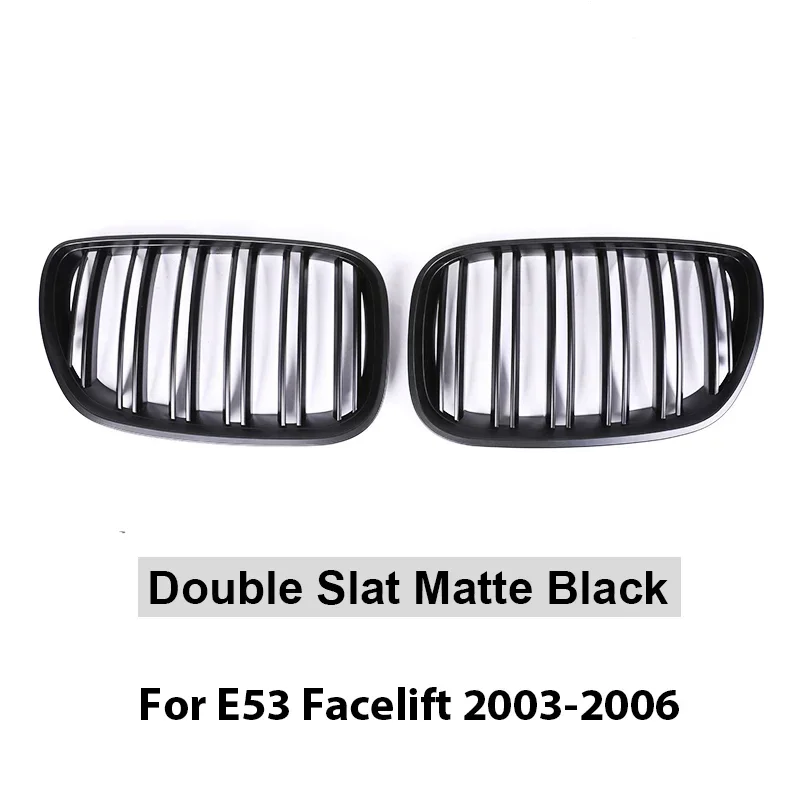 Для BMW X5 E53 X5M 2003-2006 гг. Углеродное волокно M Стиль внутри решетки радиатора Черный глянцевый передний бампер Решетка почек Стайлинг автомобиля