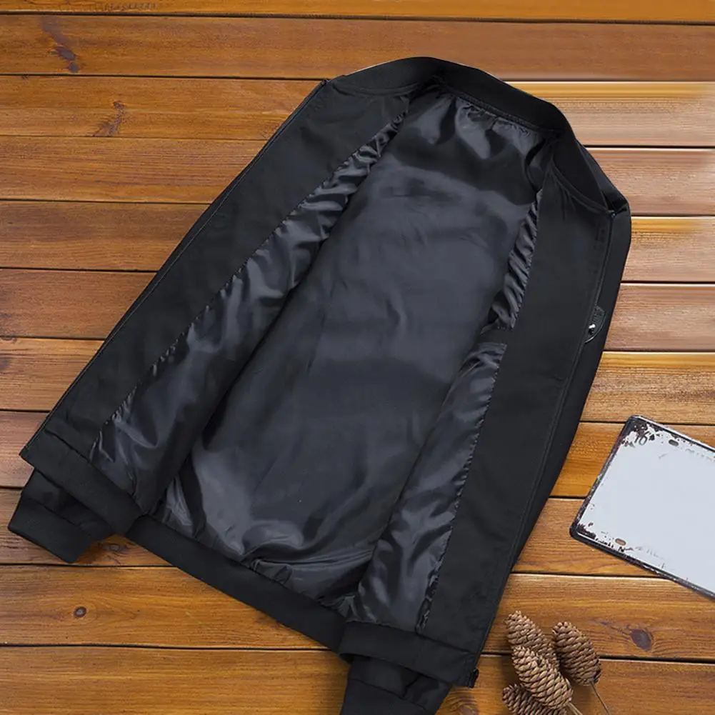 

Trendy Jacket Coat Temperament Casual Coat Long Sleeve Ribbed Cuff Zipper Coat Slim