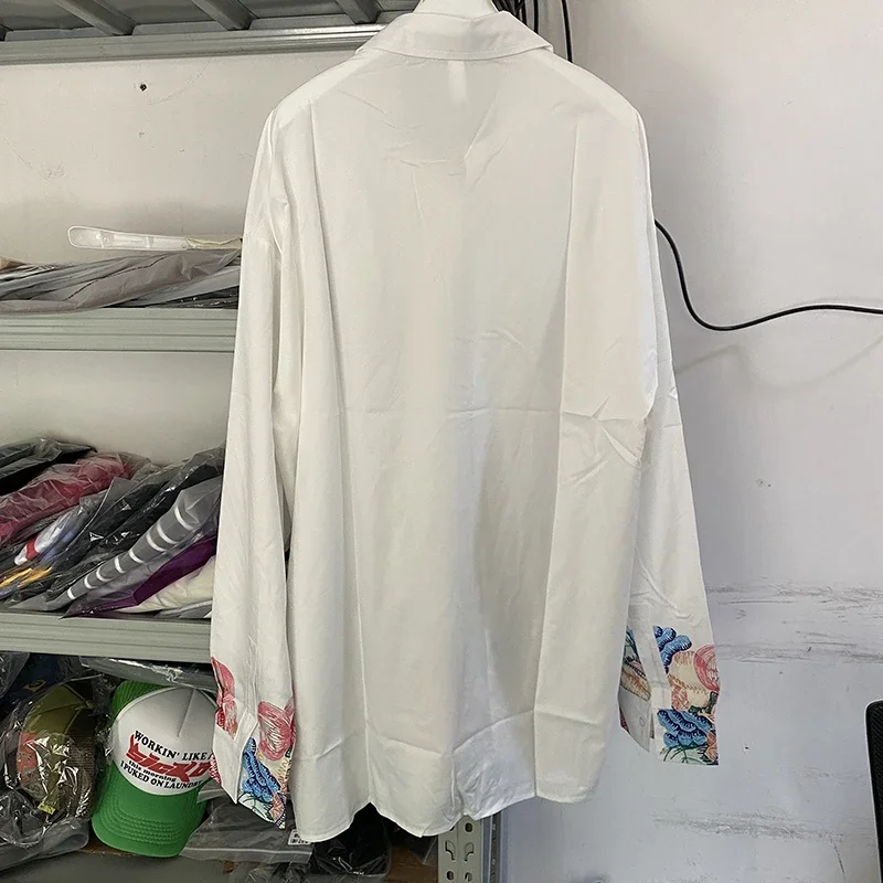 

Top Version White Casablanca Shirts Men Women Hawaii Beach Shirt Top Tees