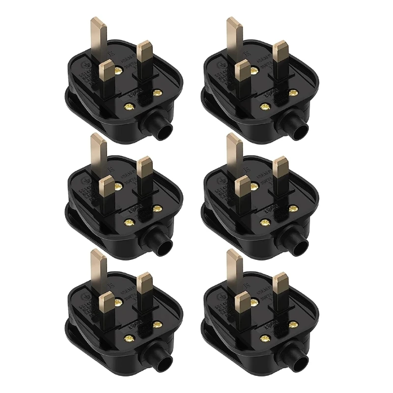 

Industrial Grade UK Plugs with 13AMP Fused 3 pin Mains Plug with Cord Grip 6pcs Drop Shipping