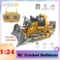 124 9ch rc bulldozer crawler type alloy plastic shovel 2 4g engineering forklift remote control cars trucks toys gifts for kids