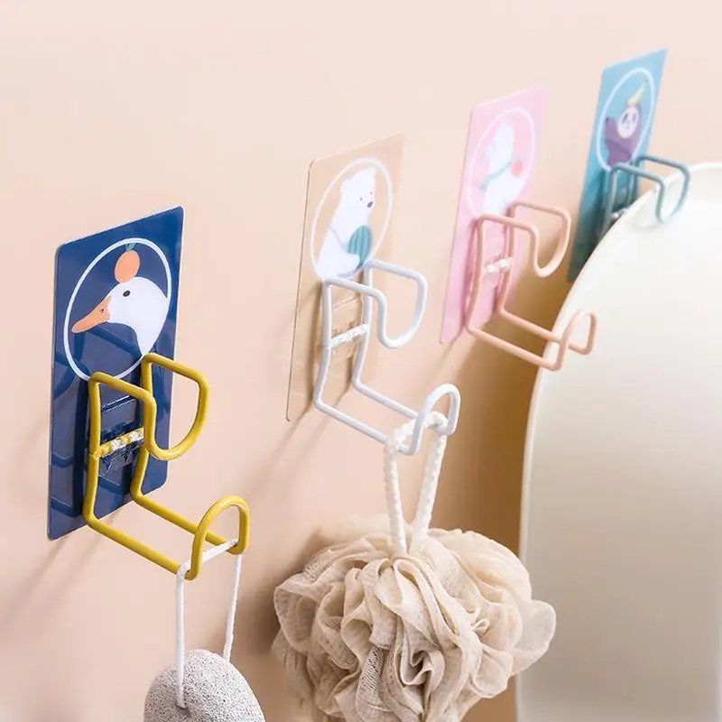 

Cartoon Washbasin Hooks Wall Hooks For Washbasin Coated Metal Hooks Heavy Duty Washbasin Holder Storage Rack Towel And Robe Hook