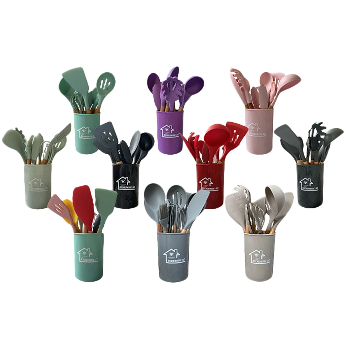 12 шт./компл. голубая кухонная посуда кухонный инструмент с антипригарным