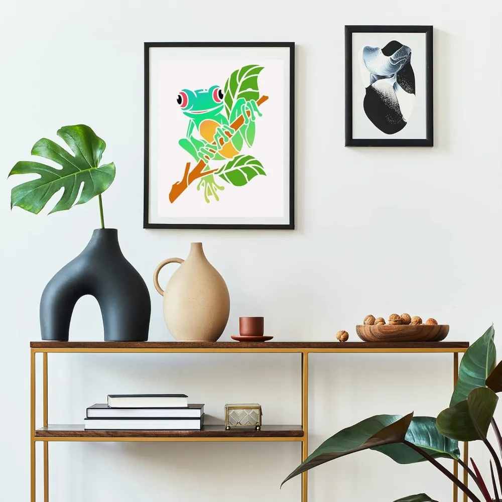 Трафарет для рисования деревной лягушки 8 3x11 7 дюйма многоразовый шаблон с