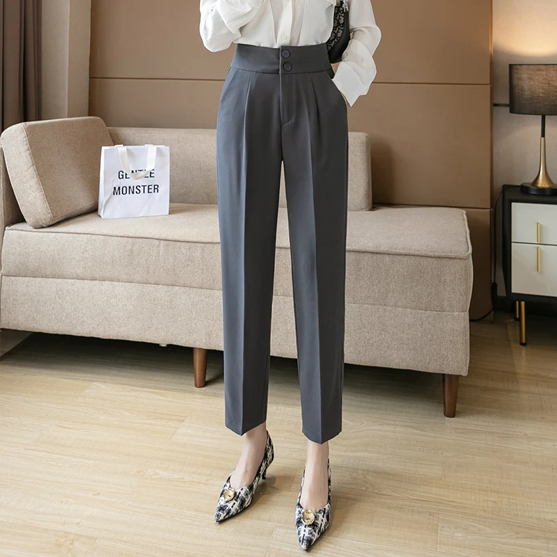 Брюки-Капри с высокой талией в Корейском стиле весна-осень 2022 новые винтажные