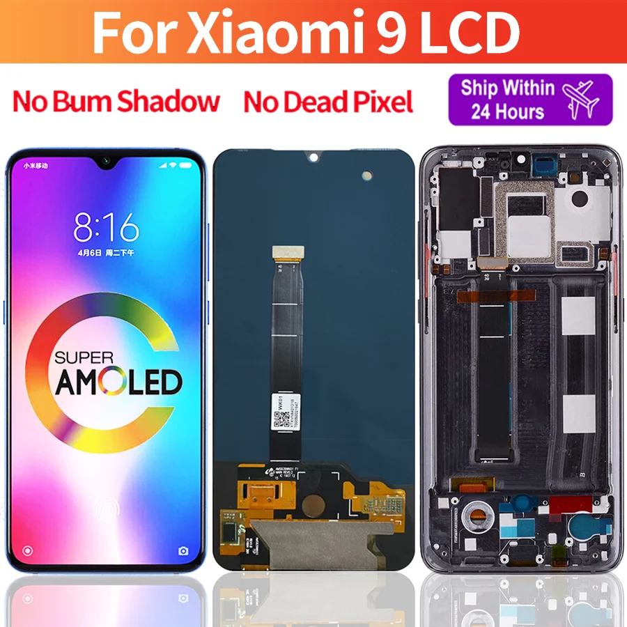 

6.39" Super AMOLED For Xiaomi MI 9 Display LCD Touch Screen LCD Digitizer M1902F1G Replacement Parts