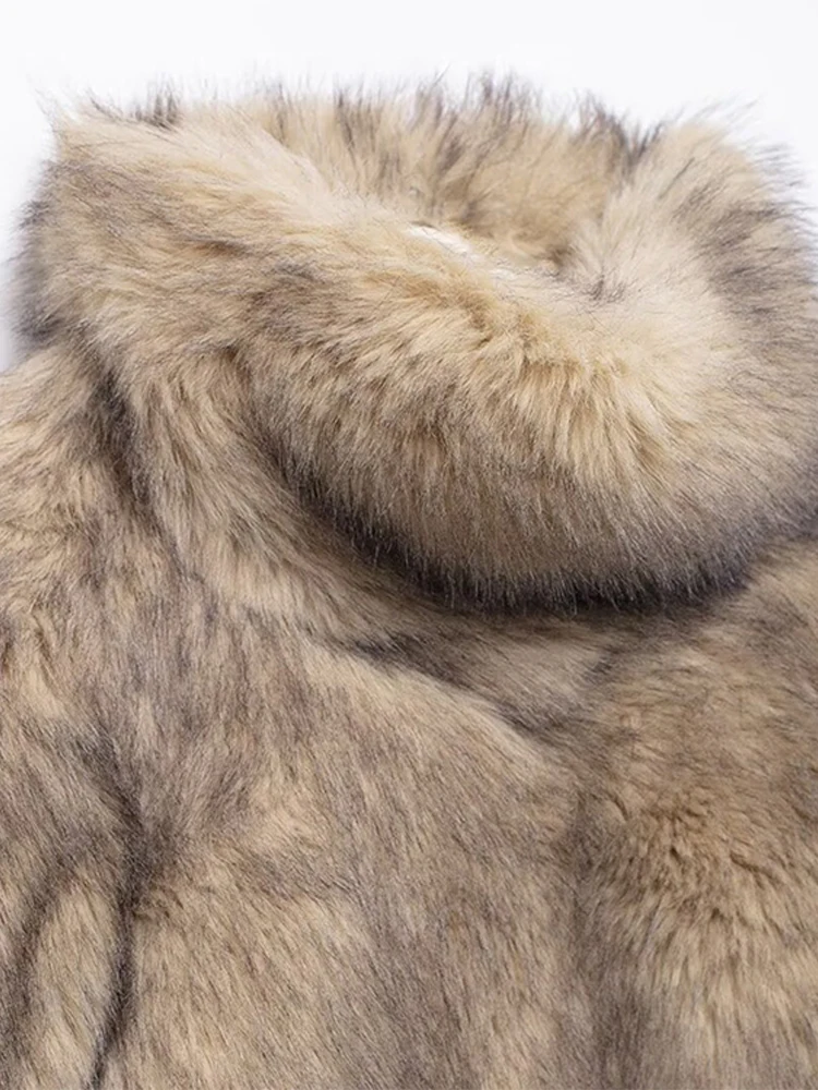 Элегантные роскошные укороченные пальто из искусственного лисьего меха женские
