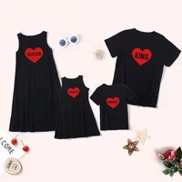 love family matching outfits mother daughter dresses father son t shirts mommy and me king queen princess pince cotton clothes