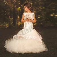pastrol mermaid toddler birthday flower girl dress flowers wedding party dresses custom made fashion show first communion