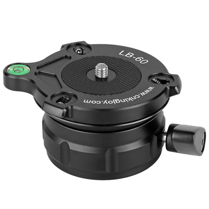 

Hot-LB-60 Tripod Head Leveling Base Level Horizontal Adjustment Platform Speedy Adjustable For All Tripods With 1/4 Thread