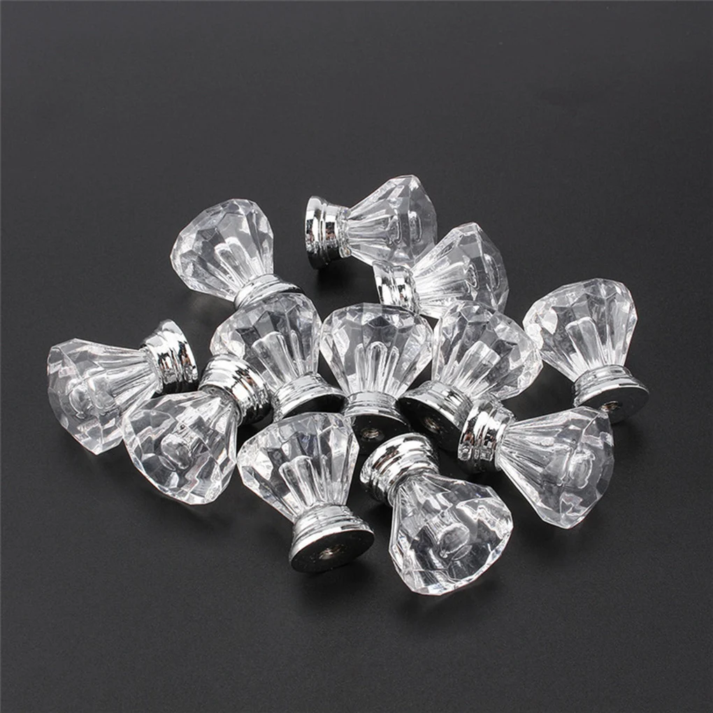 

25mm Tranparent Acrylic Kitchen Door Knobs Clear Drawer Cabinet Dresser Cupboard Pull Handle