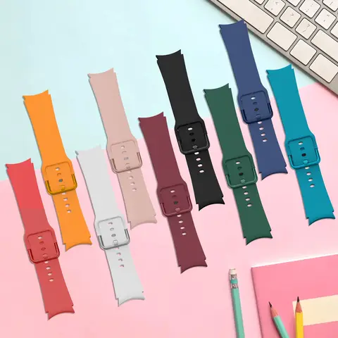Официальный силиконовый ремешок для Samsung Galaxy Watch 6, 44 мм, 40 мм, 20 мм, браслет Galaxy Watch 4 6 classic 5 pro 47 мм 43 мм 45 42 мм 46 мм