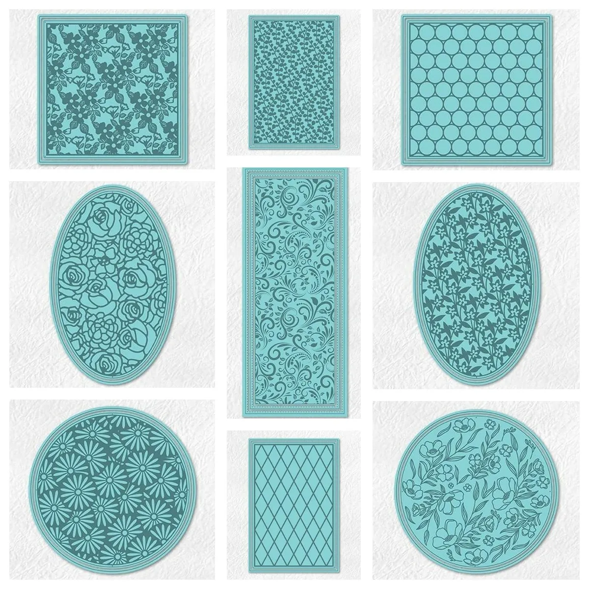 

2022 New DIY Rectangle Lattice Round Oval Square Bubbles Flowers Craft Metal Cutting Dies Scrapbooking Paper Craft Knife Moulds