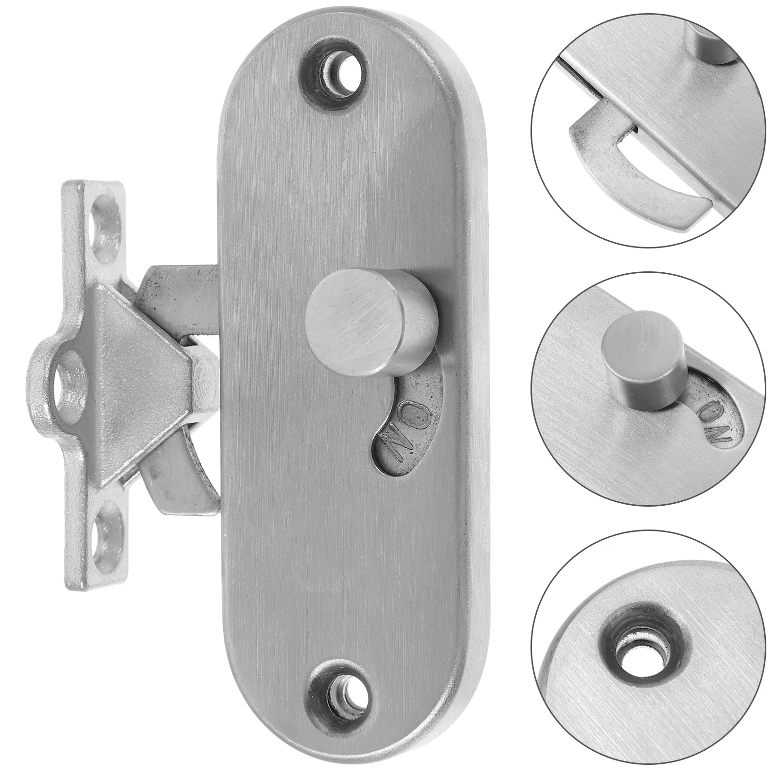 

Screen Door Latch Sliding Titanium Alloy Bathroom Lock Hook Outswing Security Stainless Steel