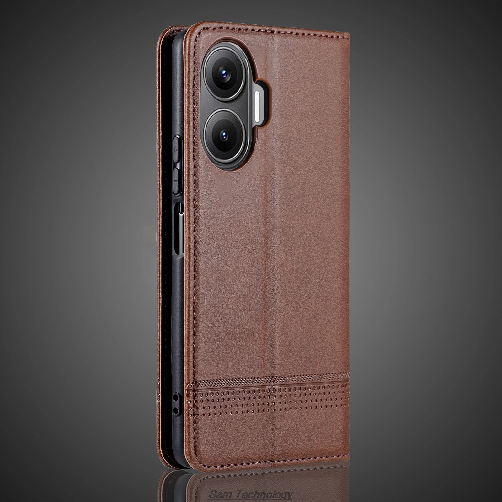 Фото Роскошный кожаный чехол с магнитной адсорбцией для Xiaomi POCOPHONE POCO F7, защитный чехол с откидной крышкой Capa Fundas Coque №4