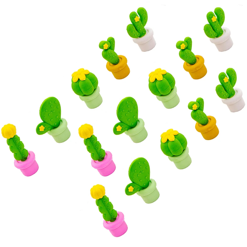 

15 Pcs Animals Toys Kids Eraser Set Adorable Erasers Cartoon Cactus Gift Novelty Eco-friendly Plastic Creative Child