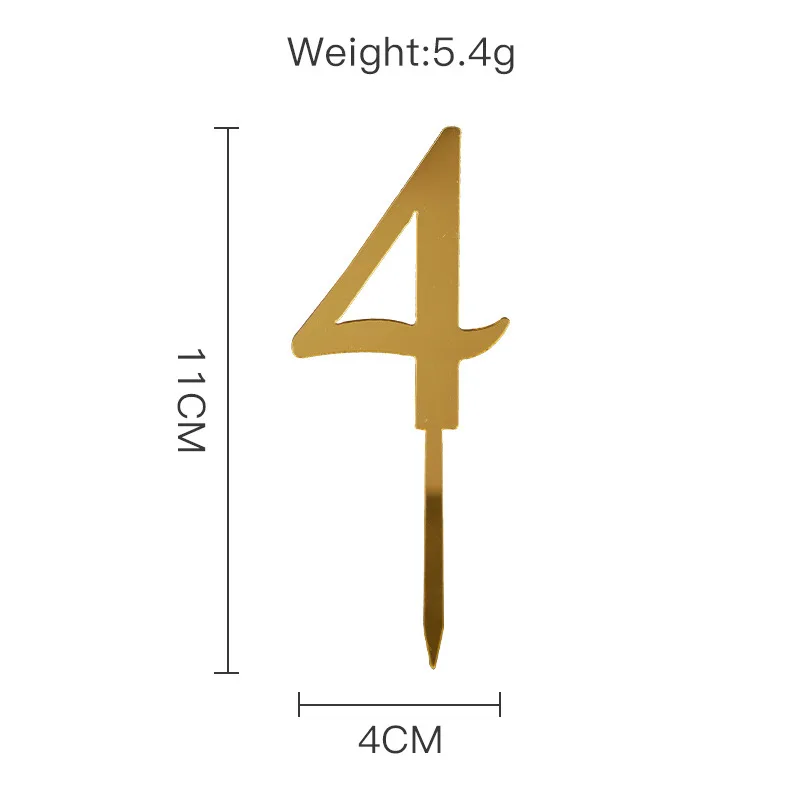 

Золотой акриловый топпер для торта 0-9