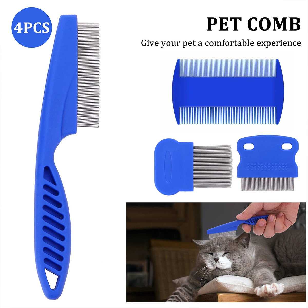 Расческа для кошачьей шерсти Щетка Маленькая собака Тедди Отпугиватель блох