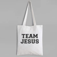 team jesus tote bag christian canvas bag faith reusable bag religious christian pures and bags letter custom bag