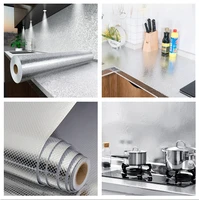 3m high temperature resistant kitchen aluminum foil wallpaper self adhesive waterproof easy to replace cabinet wall sticker roll