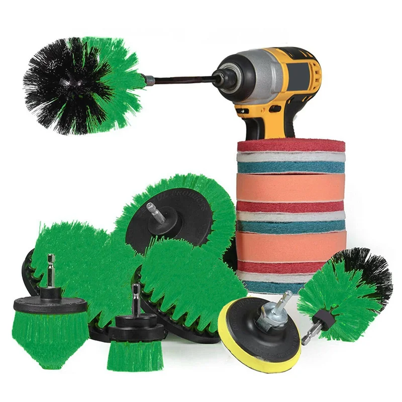 

20Pcs Brush Attachment Set Power Scrubber Brush Car Polisher Bathroom Cleaning Kit with Extender Kitchen Cleaning Tools