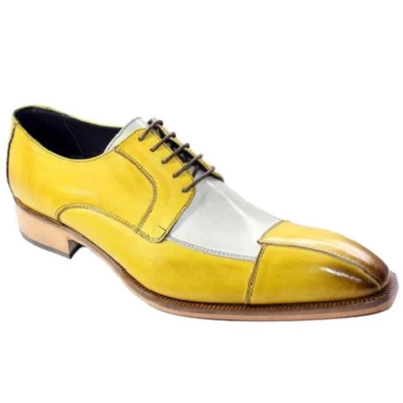 

Oxford Shoes Mens Shoes Pu Leather Ankle Lace Up Pointed Flat Bottom Fashion Color Matching Versatile Business Dress Shoes KE845
