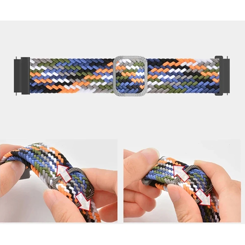 Фото Ремешок для часов из плетеного нейлона 20/22 мм для Huami Amazfit GTR 4 3 Pro 2 2e GTR 47mm Pace Stratos 3, ремешок для GTS 4 2 Mini Bip U, браслет №3